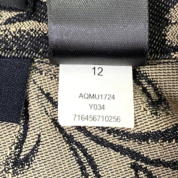 Axcess Liz Claiborne Blazer Jacket Womens 12 Stretch Woven Black Beige Floral - Picture 11 of 11